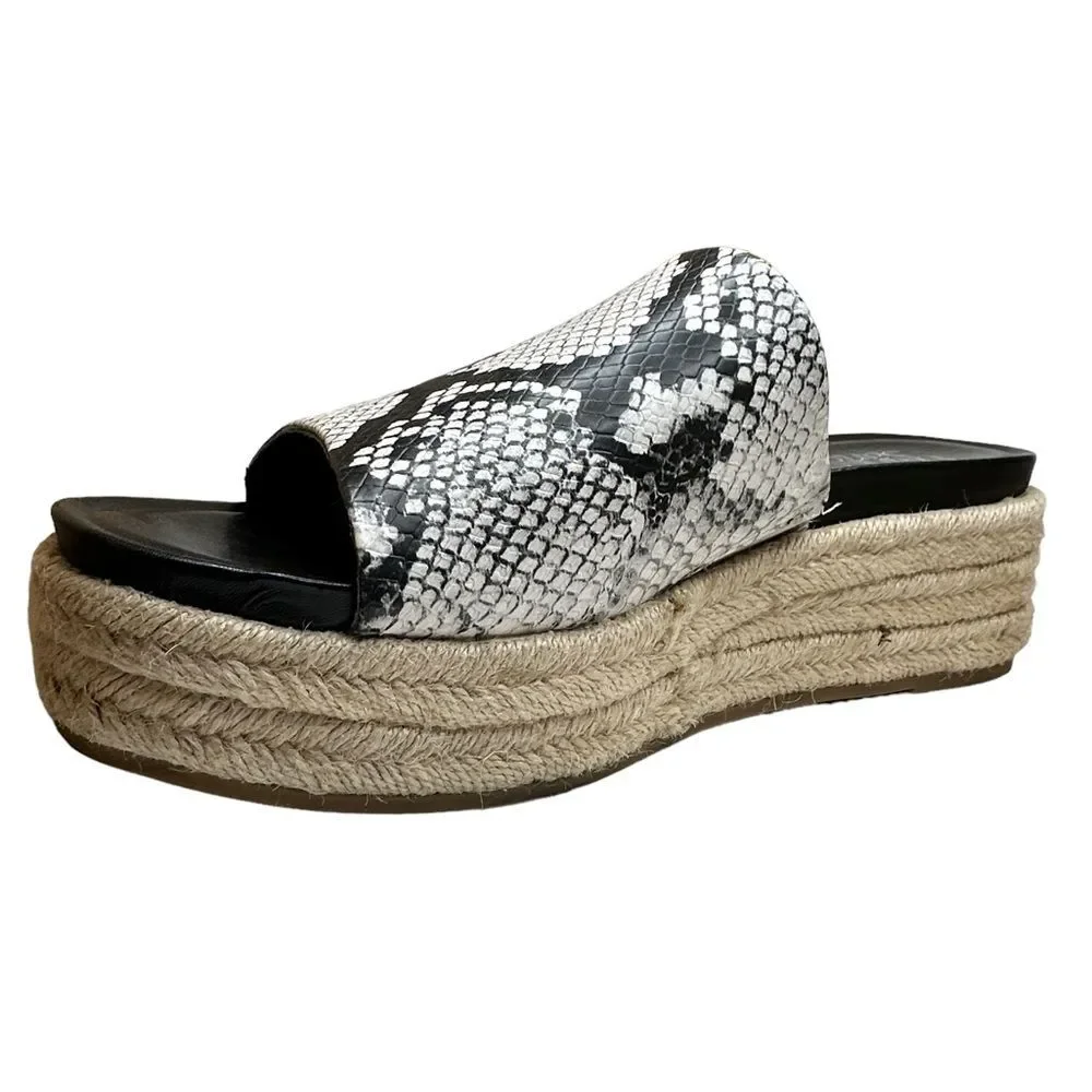Franco Sarto Tola Espadrille Snake Print Sandal Slide 8.5